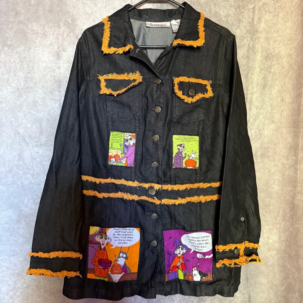 Roaman's Black Denim Jacket